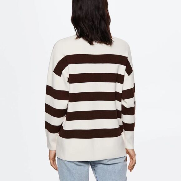 Mango Striped Viscose Blend Fine Knit Sweater New - Picture 8 of 8